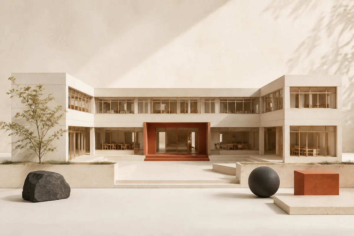 Ivory school courtyard model — GuruNanakAcademy cover artwork